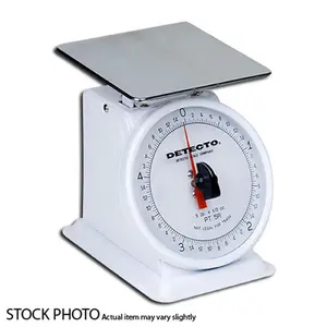 Detecto PT-25 Petite Top Loading Kitchen Scale with Fixed Dial, 25lb Capacity, Large Pointers for Cooking & Everyday Use