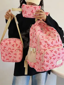 Butterfly Print Backpack Set, Large Capacity Shoulder Bag for Students, Travel Lightweight Casual Style, Trendy Design, Traveler Essentials Backpack