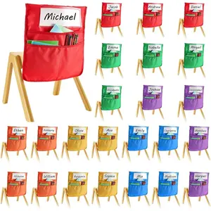 VEVOR Chair Pockets for Classroom, 12 Pack, 17x 19 Inches Chairback Buddy Pocket with Name Tag, Back of Chair Organizer for Kids in Classroom, Kindergarten, School, and Home, BlackVEVOR Super Brand Day
