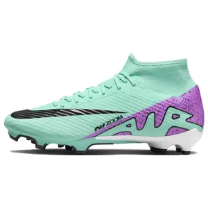 Nike Mercurial Superfly 9 Soccer Cleats with Round Toe Lacing for Men and Women in Green and Purple Trending Shoes, House White Official Shoes to Get / Maison Mihara