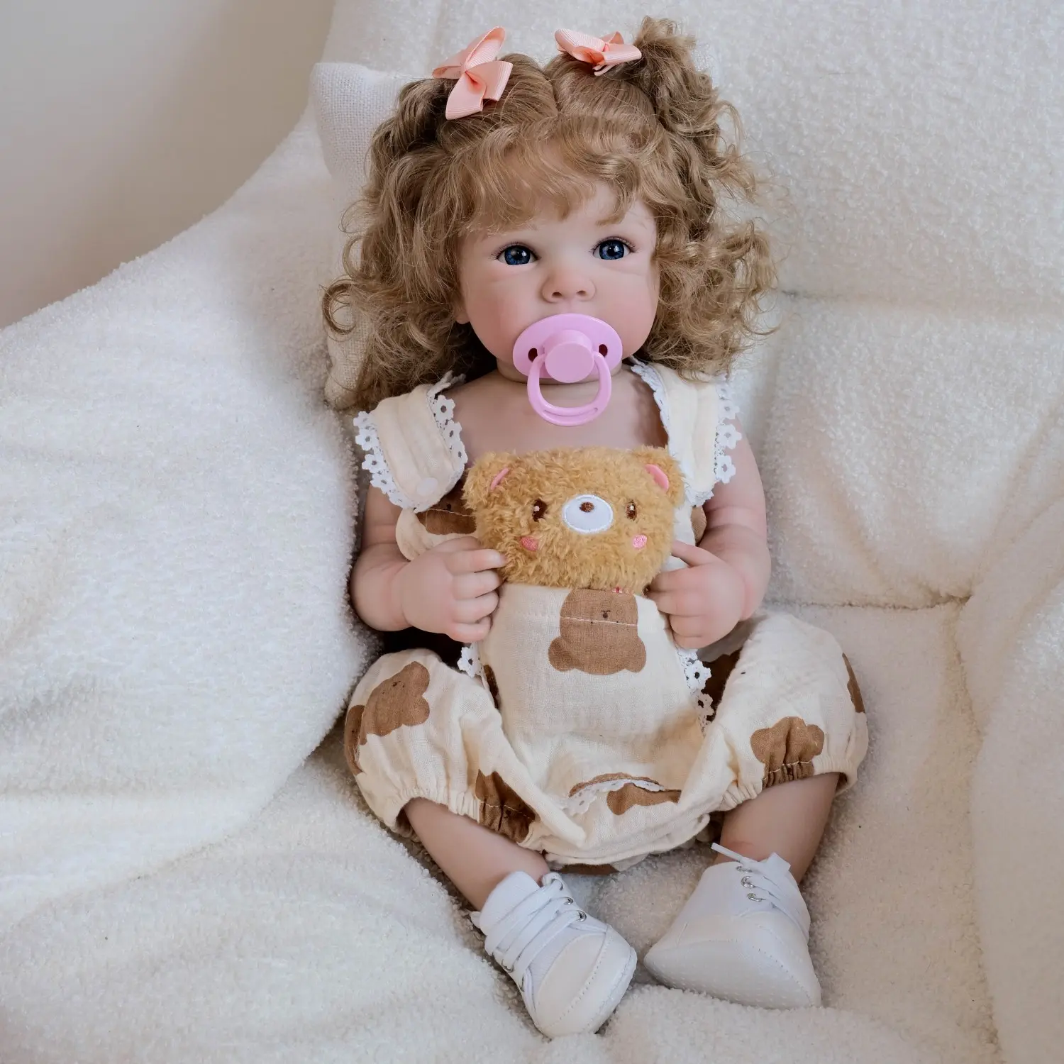 Real Look 19inch Reborn Baby Dolls Girl Full Body Vinyl Girl Realistic Baby Doll Rooted Hair Lifelike Newborn Doll Toy Gift for Kids