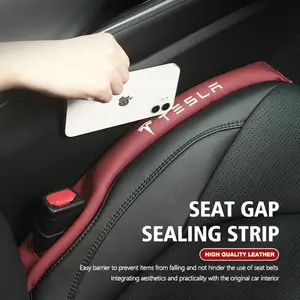 2Pcs Car Seat Gap Filler Leak Proof Sealing Strip Car Interior Decorative For Tesla Model 3 Model S Model X Model Y Cybertruck Roadster SpaceX