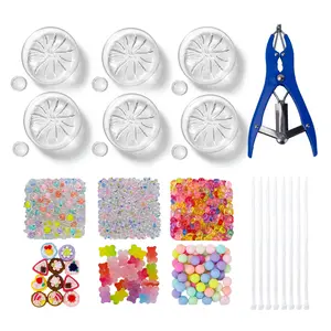 DIY Handmade Stress Relief Ball Kit, Stress Relief Fidgeting, Dumpling Bun Shape, Candy Series, Includes 6 Accessories, 6 Transparent Balls, Expander, 8 Straps, Perfect for Kids Gifts, Stress Relief Gadgets