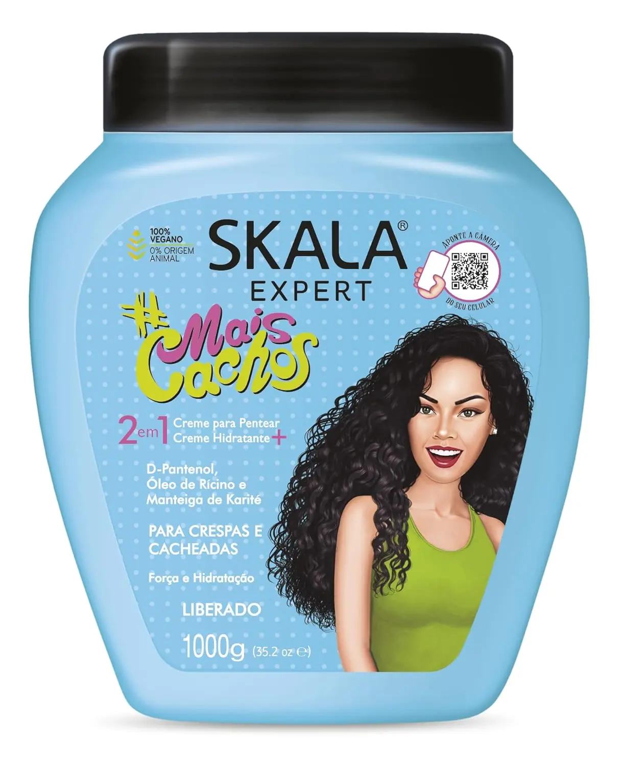 New SKALA Mais Cachos for hair type 3ABC - 2 IN 1 Conditioning Treatment Cream & Cream To Comb 35.2oz