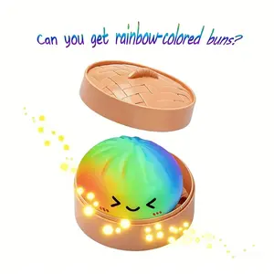 【Blind Box】2026 New Glitter Dumpling Squishy with Steamer Box, Soft Sensory Fidget Steamed Bun Squeeze Tool for Adult Stress & Anxiety Relief Dumpling Squishy Toys for Kids, Dumpling Fidget Sensory Toy, Stretchy Stress Ball Squish Toys