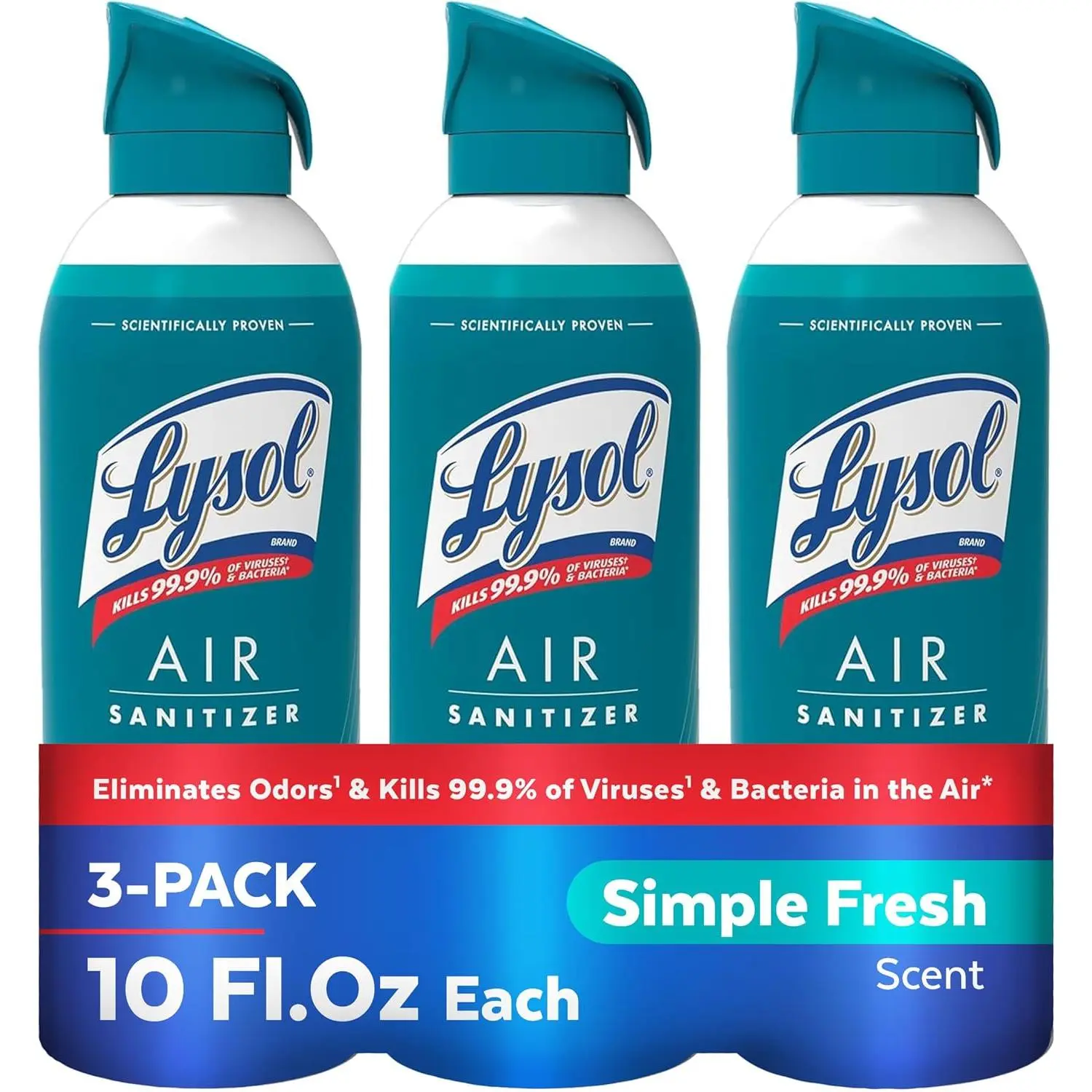 Antibacterial Aroma Air Sanitizer Spray - EPA Approved, Clinically Tested Odour Control, Indoors Use, Maintains Freshness, No Overpowering Scent, 10 oz 3-Pack