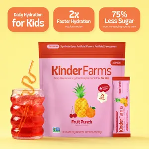 KinderFarms - Electrolyte Powder Drink Mix for Kids & Adults – Rapid Hydration, Immune Support, Low Sugar, No Artificial Dyes, Clean Ingredients,  Daily Electrolytes, Hydration Packets (16 to 28 Count)