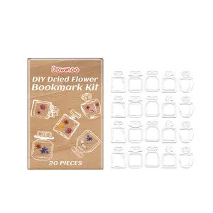 Dried Flower Bookmark Kit Handmade DIY Bottle Dried Flower Journal Stickers Transparent Bookmark Glass Bottle Decoration
