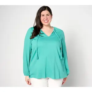 Belle by Kim Gravel Packabelle Tassel Peasant Top