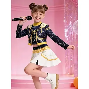 3pcs Outfit for Boys And Girls Featuring a Stylish Long-Sleeve Jacket, Shorts, And a Turtleneck Top