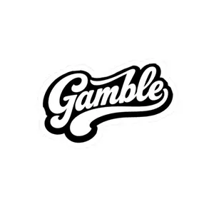 Gamble script logo Sticker | Kiss-Cut vinyl decal, black white