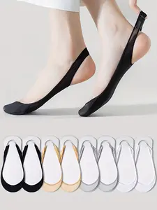 8 Pairs Womens No Show Socks with Grip Ultra Low Cut Liner Toe Socks Non-Slip with Invisible Slingback for Women 5.5-8.5