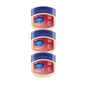 Vaseline BlueSeal Petroleum Jelly Nourishing Vitamin E, 250 mL, Pack of 3 Skincare Gentle