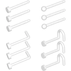 Clear Nose Ring Bioflex Nose Rings Studs L Shaped Corkscrew Nose Rings  Piercing  for Women Men Nose Piercings Nose Stud Nose Piercing Men's  Piercing Retainers