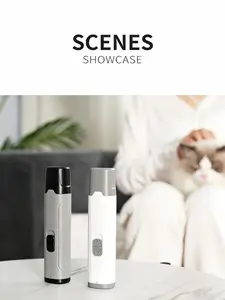 Pet nail file with LED light, two-speed adjustable grinding head, USB fast charging, universal for cats and dogs, low noise and silent. Quiet trimmer