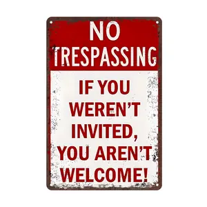 Funny Warning Sign Plaque - Novelty Metal Decoration for Home, Bar, and Wall - Humorous No Trespassing Sign with Exclusive Design and Durable Construction for Indoor and Outdoor Use Aluminium Gate  Gift Hanging