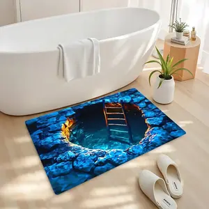 '2D Flat Optical Illusion Bathroom Mat Kids Room Bedroom Decoration Balcony Anti-Slip Doormat Living Room Welcome Rug'