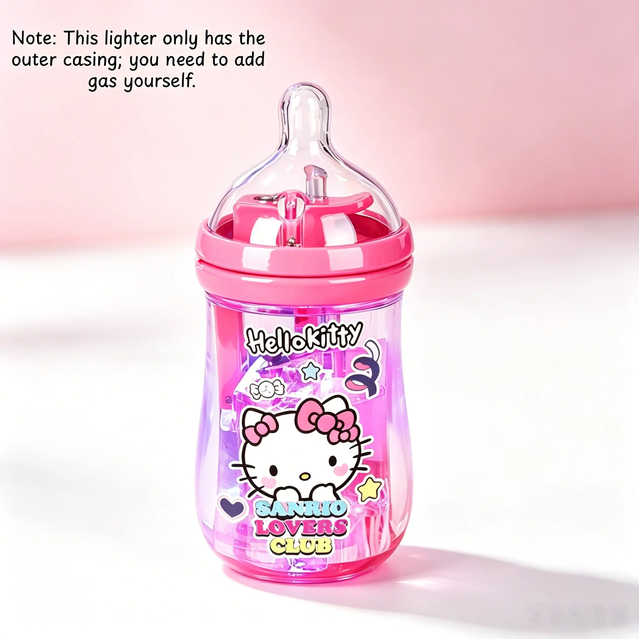 Sanrio Hello Kitty Baby Bottle Lighter - Empty Refillable Butane Lighter, Cute Kawaii Novelty Collectible Lighter Accessory for Fans, Officially Licensed, Accessories, Glossy, Gift, Statement Piece