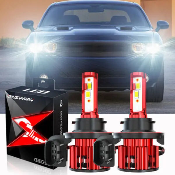 For Dodge Challenger 2009-2014 LED Headlight High/Low Beam Bulbs Kit 6000K White Carlights