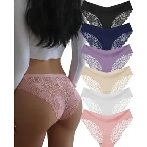 Sexy Cheeky Womens Underwear Comfortable Seamless Panties Luxurious Lace Bikini Briefs