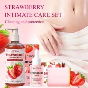 3PCS Strawberry Women's Intimate Wash, long-lasting fragrance, rich foam, controls odor and cleans skin, deep cleansing foam, daily moisturizing foam, cleans intimate areas, suitable for sensitive skin, organic soap body wash, natural skincare