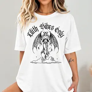 Lilith Mystical Witch Aesthetic Oversized T-Shirt 100% Cotton Unisex Classic Fit Digital Print Top