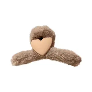 Women Fashion furry new hair claw hair clip  For daily， Christmas，winter