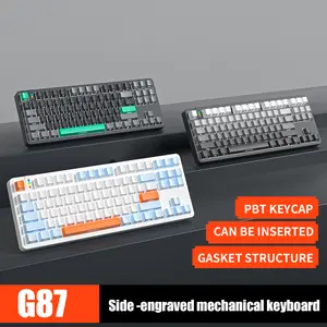 ZIFRIEND G87 Mechanical  Hot-Swappable Design 87 Keys Tri-Color Style with Side-Lit PBT Keycaps Type-C Suitable for Designers & Office Staff custom creamy   and  mouse wfh   transparent   jade  keycaps Custom RGB Mini Gaming Keyboard keyboard  for  work