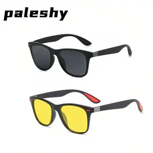 Paleshy Polarized Sunglasses  for Mens and Womens,Black Retro Sun Glasses,Flexible TR90 Frame,for Driving Fishing Cycling Hiking Golf Sports UV400 Protection adventure  eyewear