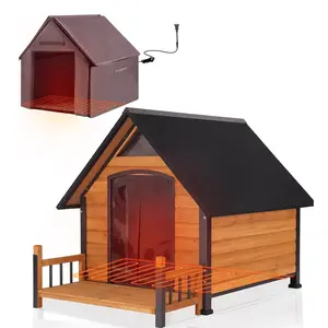 Aivituvin-AIR80-L-IN-HP Large Heated Dog House with Heating Pad | Insulation Liner | Outdoor Dog craf