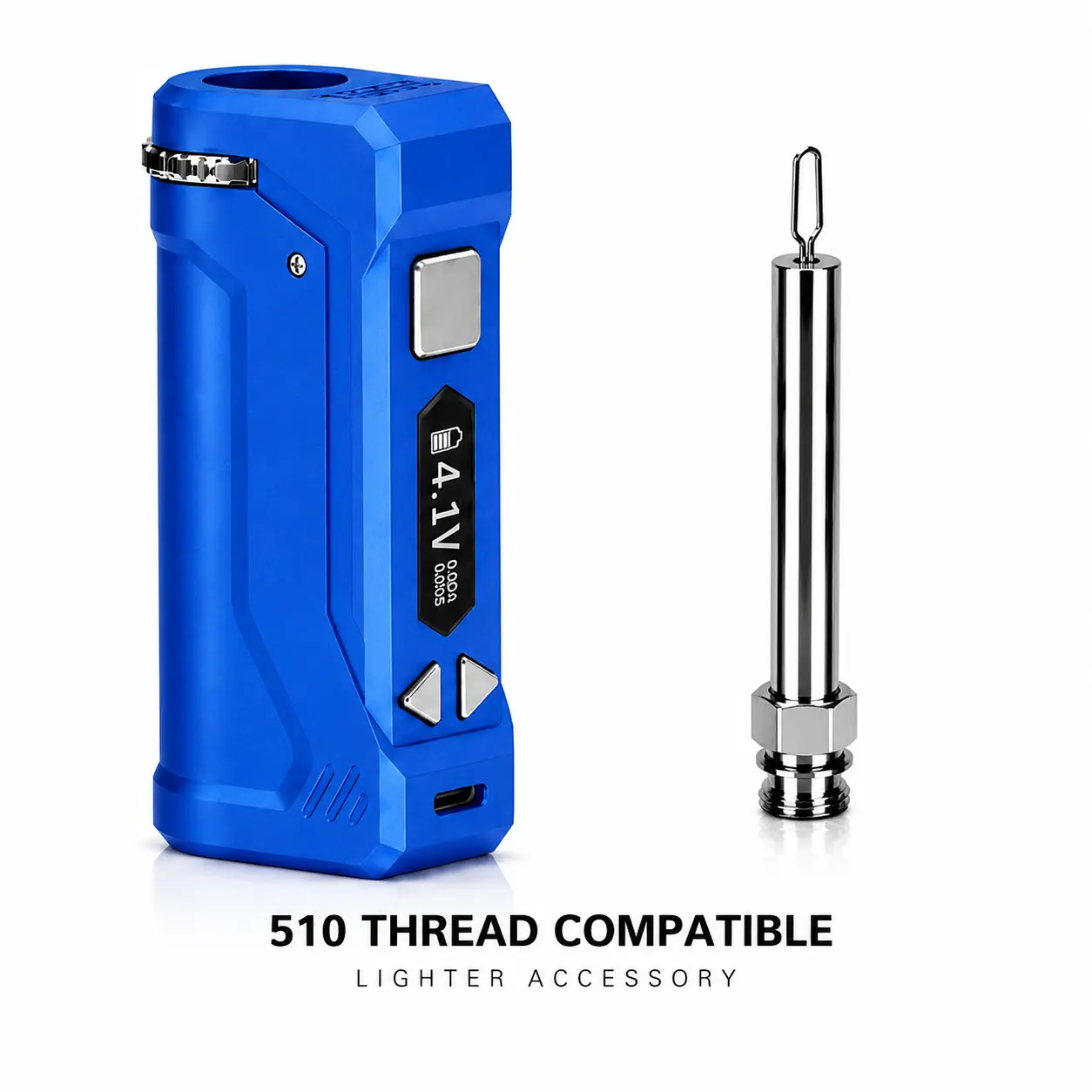 Pocket 510 Lighter Accessory - Variable Heat 650mAh 4.2 V 510 Thread Compatible with Soldering Tip - Blue