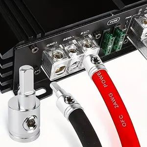 Car Stereo Audio AWG Pin Power Ground Wire Adapter, Easy Installation and Secure Connection, Universal Car Heavy-Duty Amp Input Reducer