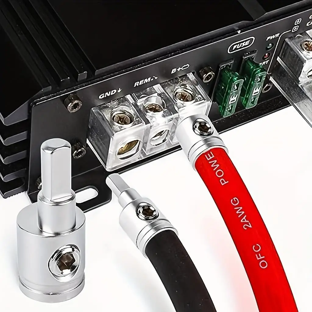 Car Stereo Audio AWG Pin Power Ground Wire Adapter, Easy Installation and Secure Connection, Universal Car Heavy-Duty Amp Input Reducer