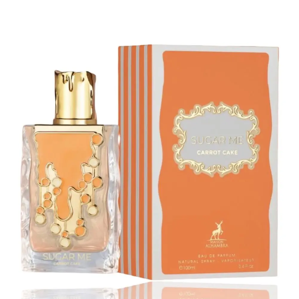 Lattafa Sugar Me Carrot Cake Unisex Gourmand Fragrance Eau De Parfum, Dessert-Like Scent with Vanilla Base (100ml/3.4 fl oz)