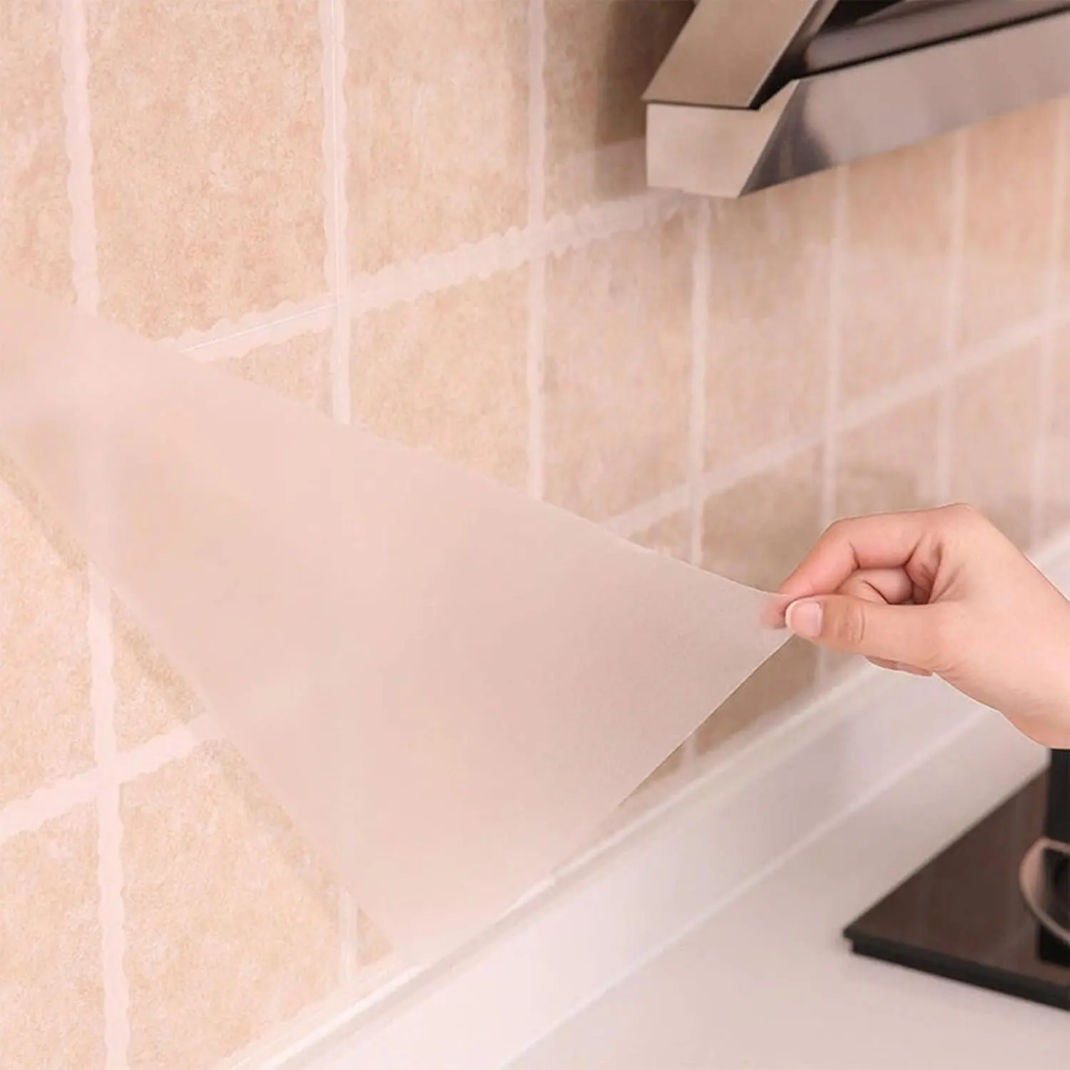 17.7In118In Clear Wallpaper Transparent Kitchen Backsplash Protective Contact Paper Removable Clear Wall Protector Oil Proof  Sticker Easy to Clean