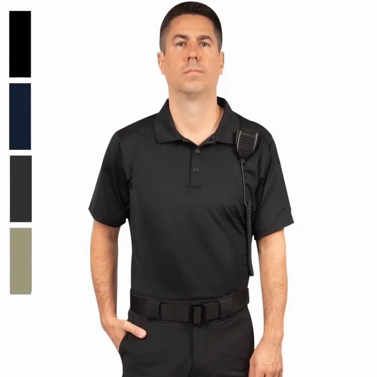 ROTHCO Men's Tactical Performance Polo Shirt - Menswear, Short Sleeve 4-Way Stretch Polyester Spandex, Quick-Dry Breathable Ribbed Knit Fabric, 3 Mic Tabs, Dual Pen Pockets, Golf-Ready
