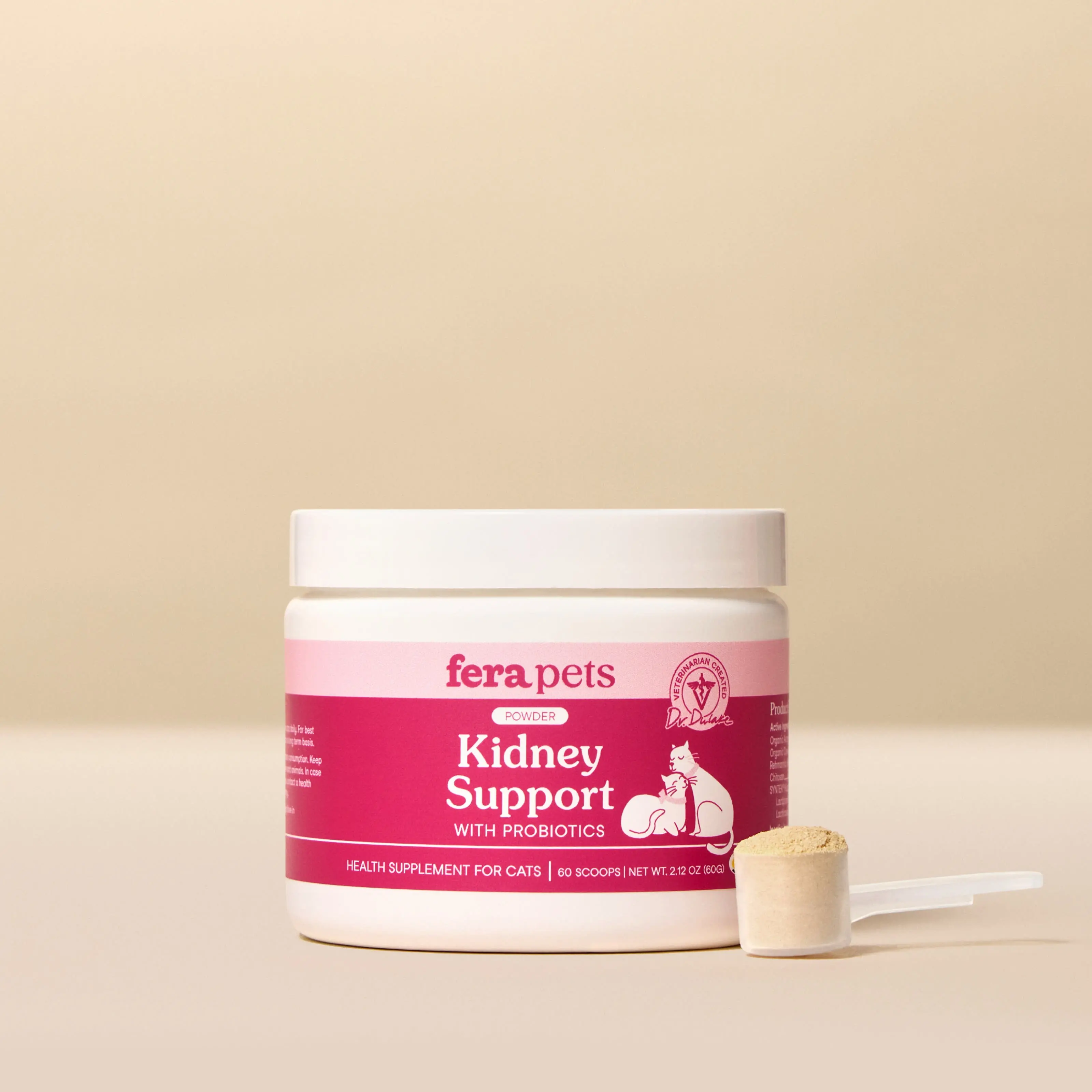 Fera Pets Kidney Support for Cats – Vet‑Formulated Powder Supplement with Astragalus, Rehmannia, Cordyceps & Probiotics