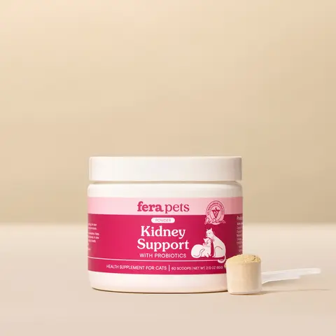 Fera Pets Kidney Support for Cats – Vet‑Formulated Powder Supplement with Astragalus, Rehmannia, Cordyceps & Probiotics