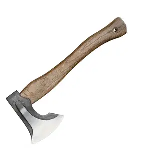 Hand-Forged Axe — Forged steel blade and solid wood handle, for gardening tasks and tool shed decoration
