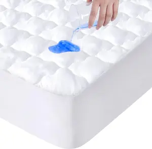 Waterproof Quilted Mattress Pad Mattress Protector - Ultra-Soft Breathable Fluffy Mattress Topper Cover Solid Color Fitted Sheet with Deep Pocket #TiktokshopStockUp