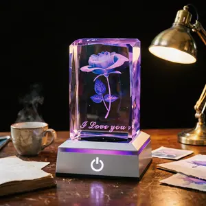 3D Rose Crystal Nightlight,Perfect Mothers Day Gifts for Wife Her Mom from Husband Daughter Son,Mother's Day Ideas Unique Anniversary Birthday Decolamp Presents,Summervibes