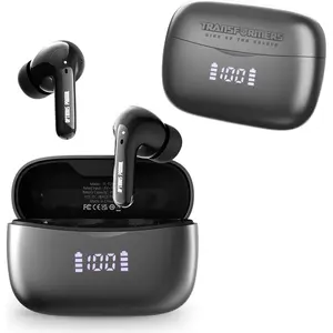 Transformers Wireless Earbuds Bluetooth 5.4  Low Latency Gaming Mode, 38H Playtime, Noise Cancelling Headphones  Mic, LED Display, Hi-Fi Stereo Sound for Mobile/PC (Optimus Primal Grey) Voice Assistant Headset with ENC underwater Quran Speaker Light