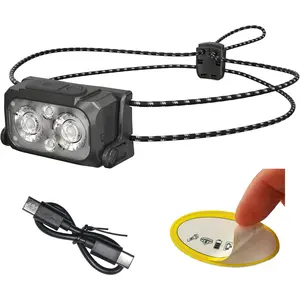 Ultralight USB-C Outdoor Headlamp with Multiple Color Temperatures Warm Natural, Cold Lights and Red Light