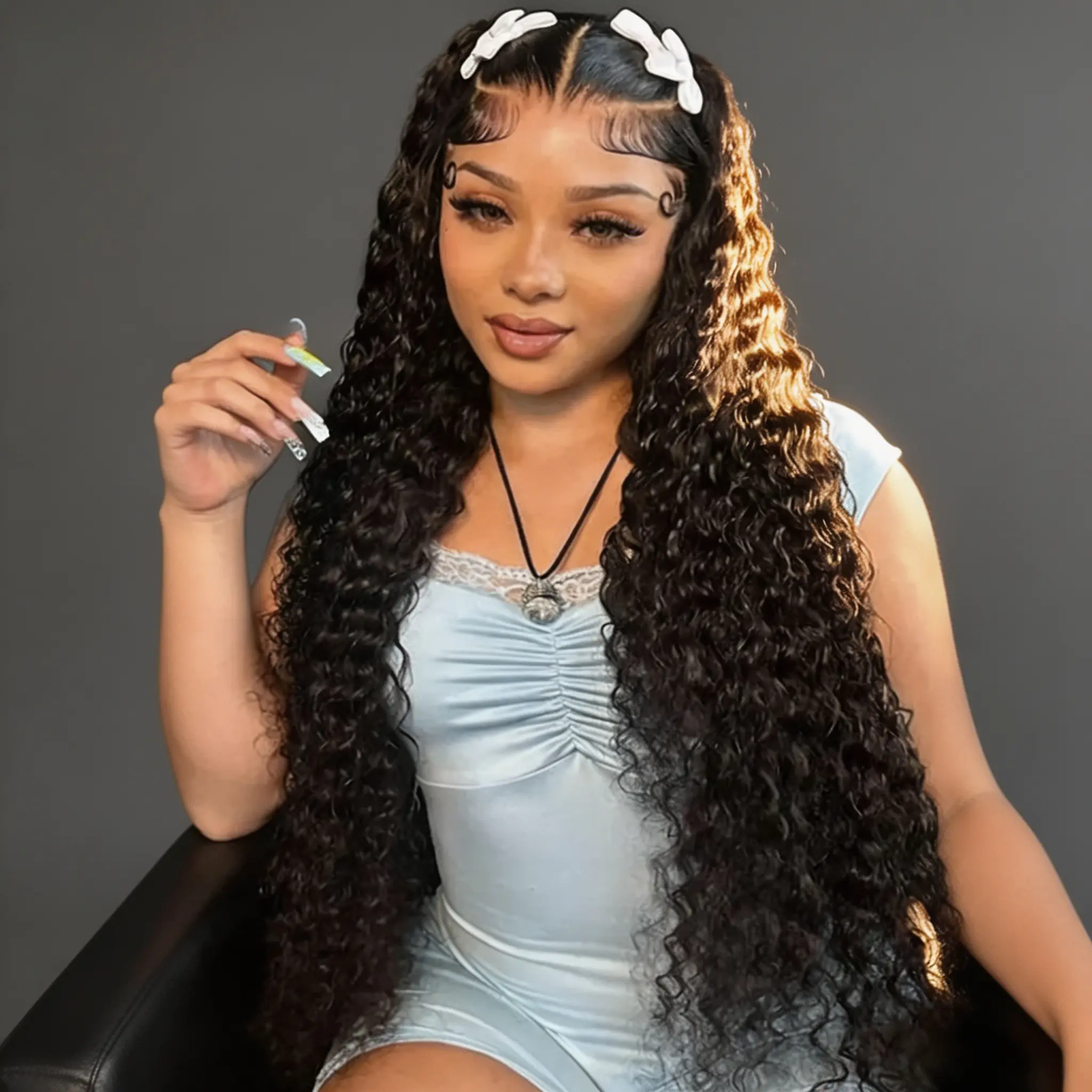 WGFD hair 13x6 Water Wave Lace Front Wigs Human Hair 180% Density 13x6 HD Transparent Lace Front Wigs Human Hair Wigs for Women Glueless Wigs Human Hair Deep Curly Wig Pre Plucked 28 Inch