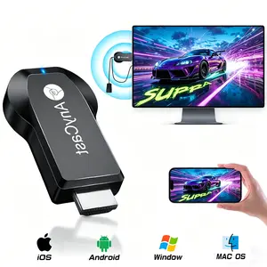 Wireless HDMI Display Adapter,2.4G Wireless HDMI Transmitter and Receiver,4K Decode 1080P Output,Plug &Play,Streaming Media for Video/Audio/File to Monitor from PC/Projector/TV Box