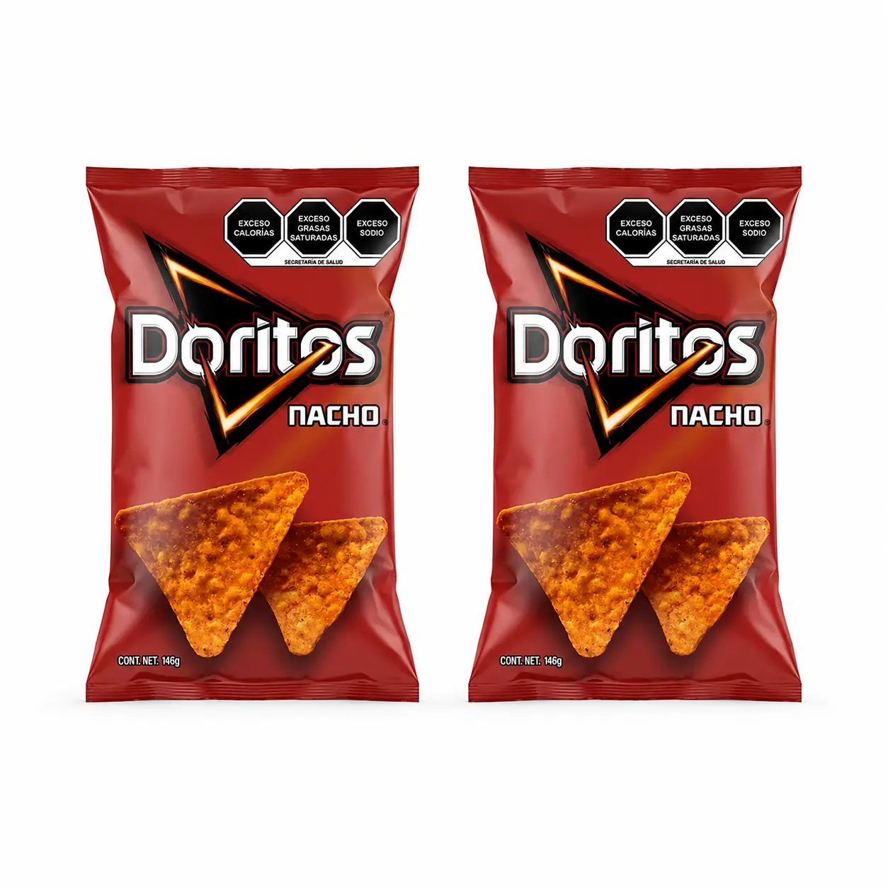 Doritos Mexicanos Nacho 2 Pack – Mexican Doritos Chips From Mexico, 146g Each, Authentic Botana Snack, Sabor de México