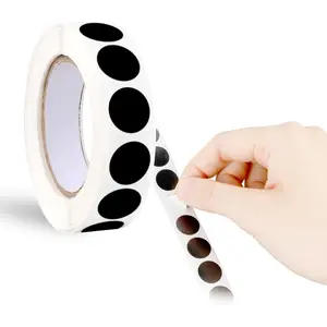 0.5 Inch Black Round Stickers, 1000 Pcs Black Dot Stickers, Blank Circle Sticker Labels to Write On, Writable Circle Dot Stickers Used for Classroom Office(Black)
