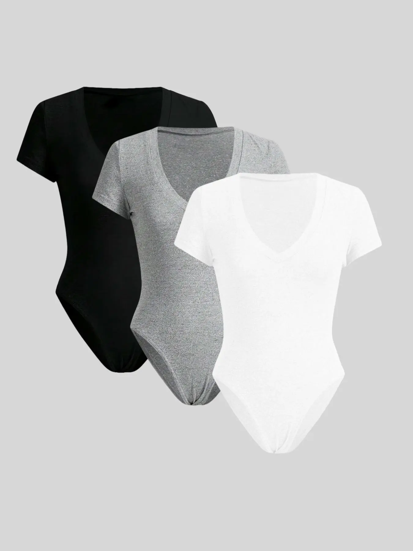 Women's Solid Color Basic Essential Fit Bodysuit, Casual Comfy Seamless Bodysuit for Daily Wear, Ladies Clothes for All Seasons