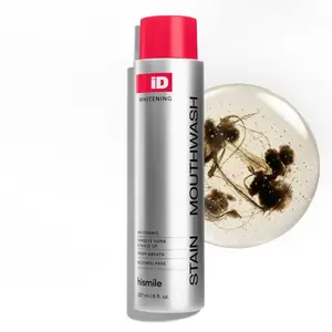 Hismile iD Stain Whitening Mouthwash for White Teeth, Freshens Breath with Essential Oils 237ml, Teeth Whitening & Inhibits Bacteria Growth with Essential Oils