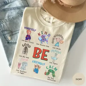 Comfort Colors Children’s Book Character Affirmations T-Shirt, Teacher Appreciation Shirt, Classroom Graphic Tee, Elementary School, Classrooms Shirt